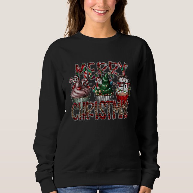 Moletom Merry Christmas Cupcakes Snowman Christmas Eve (Frente)