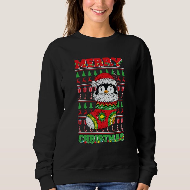 Moletom Merry Christmas Cute Penguin Ugly Xmas 1 (Frente)