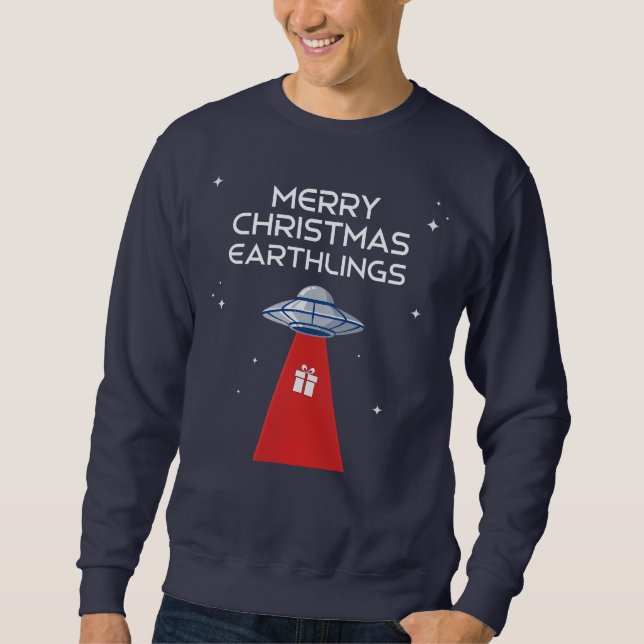 Moletom Merry Christmas, Earthlings, The Festive UFO! (Frente)