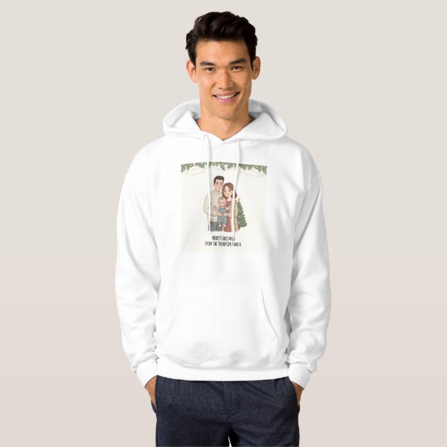 Moletom Merry Christmas Family Hoodie for Men – Personaliz (Frente Completa)