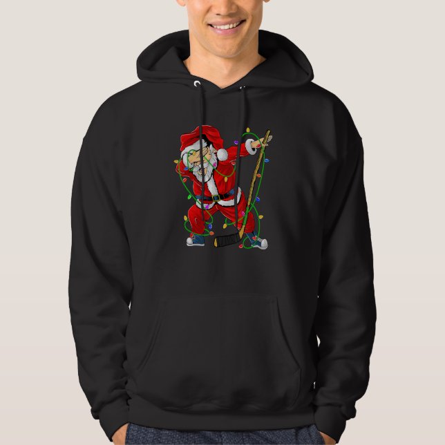 Moletom Merry Christmas Ice Hockey Dabbing Santa Claus Hoc (Frente)