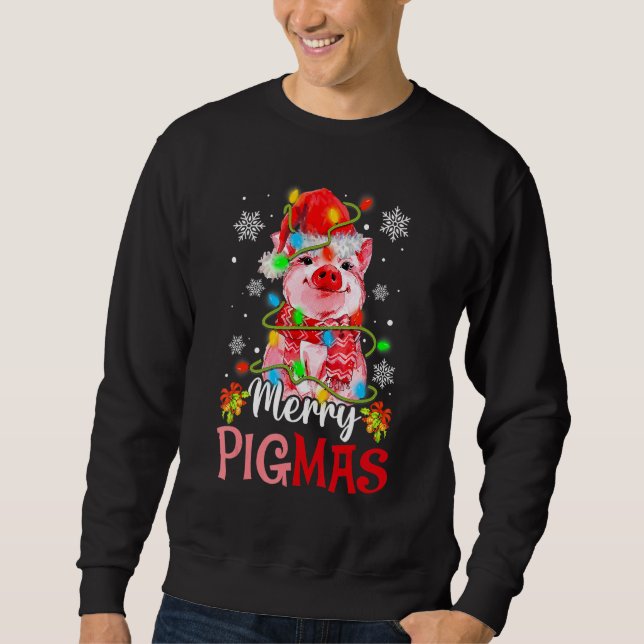 Moletom Merry Christmas Merry Pigmas Cute Pig  Xmas 2 (Frente)