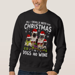 Moletom Merry Christmas Pug & Wine Essential T-Shirt 2
