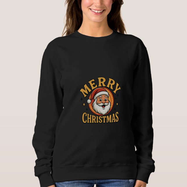 Moletom Merry Christmas Retro Santa Sweatshirt (Frente)