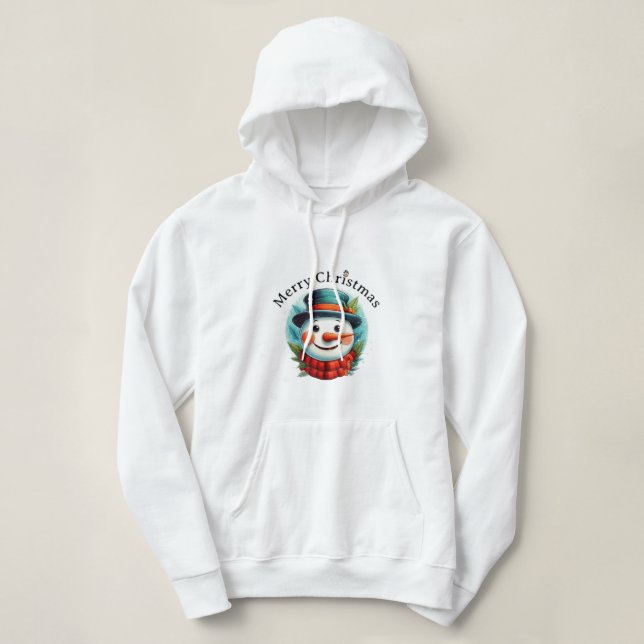 Moletom Merry Christmas Snowman Hoodie –  Winter Holiday (Frente do Design)