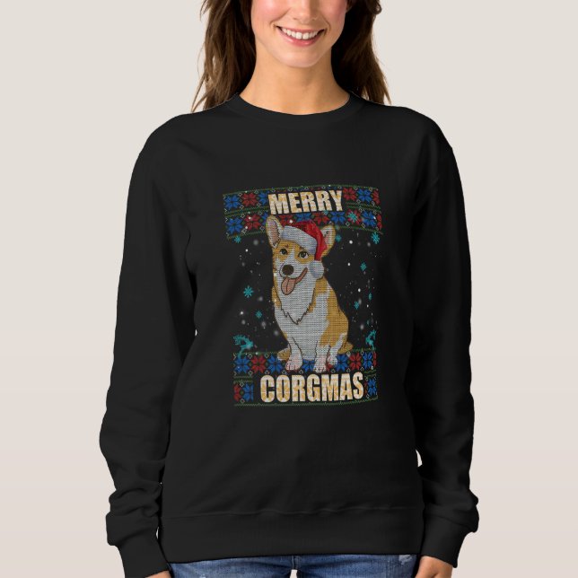 Moletom Merry Corgmas Christmas Corgi Dog Owner Rescuer Mo (Frente)