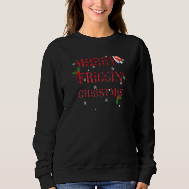 Moletom Merry Friggin Christmas Christmas pyjama buffalo P (Frente)