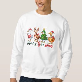 Moletom Merry Goosmas Christmas Funny Goose Tri-Blend Shir