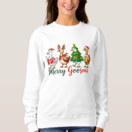 Moletom Merry Goosmas Christmas Funny Goose Tri-Blend Shir