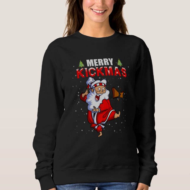 Moletom Merry Kickmas  Karate Santa Family Matching Pajama (Frente)