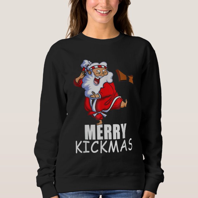 Moletom Merry Kickmas  Karate Santa Family Matching Pajama (Frente)