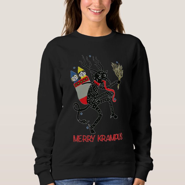 Moletom Merry Krampus Horror Krampus Devil Caught Naughty  (Frente)