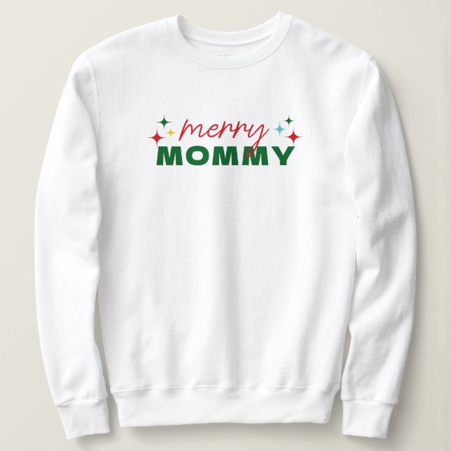 Moletom Merry Mommy Cute Colorful Script Christmas (Frente do Design)