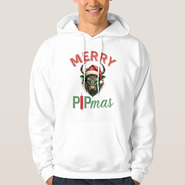 Moletom Merry PIPmas Trading Bull Christmas Design – Funny (Frente)