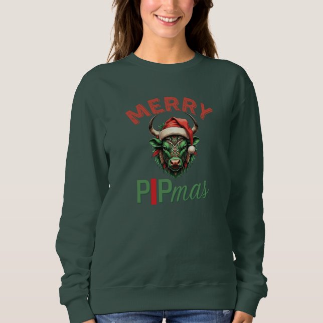 Moletom Merry PIPmas Trading Bull Christmas Design – Funny (Frente)