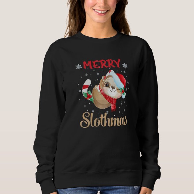 Moletom Merry Slothmas  Christmas Pajama for Sloth (Frente)