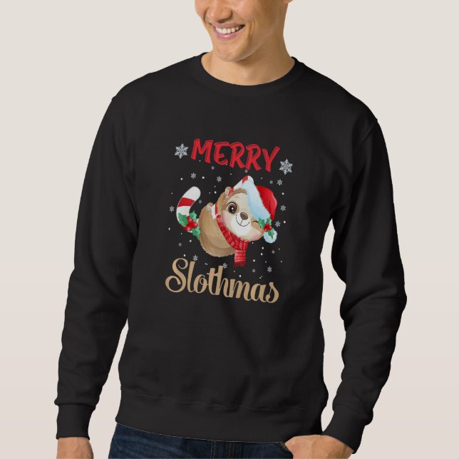 Moletom Merry Slothmas  Christmas Pajama for Sloth (Frente)