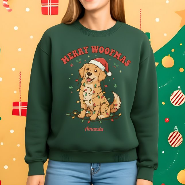 Moletom Merry Woofmas Funny Dog Christmas Sweatshirt (Criador carregado)