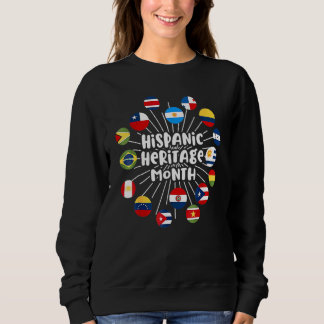 Moletom Mês da Herança Hispânica Bandeira de Todos os País
