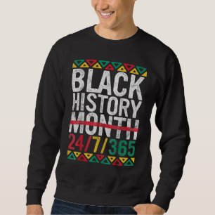 Moletom Mês da História Negra 24 7 365 Orgulho Afro Africa