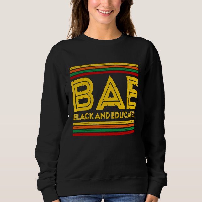 Moletom Mês da História Negra  BAE Negro E Educado (Frente)