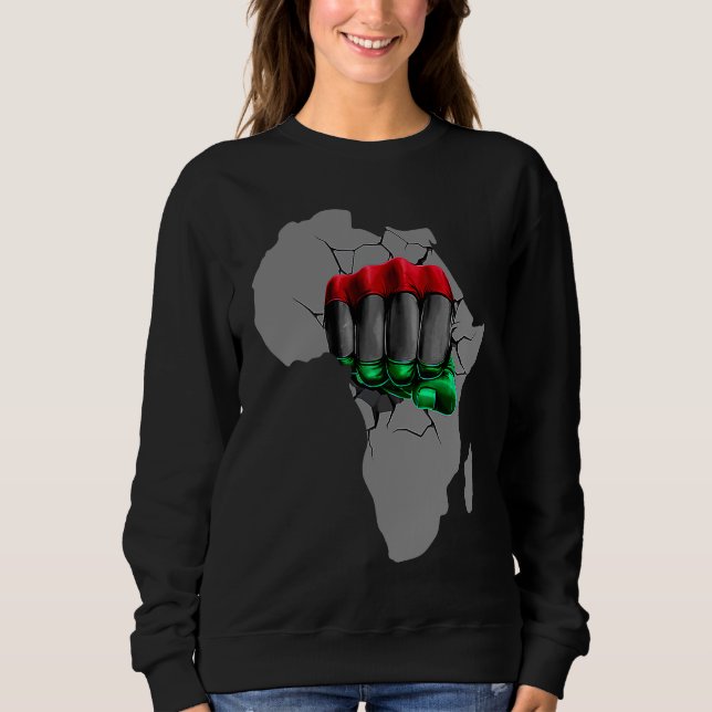 Moletom Mês da História Negra BHM Orgulho Afro Punho Negro (Frente)