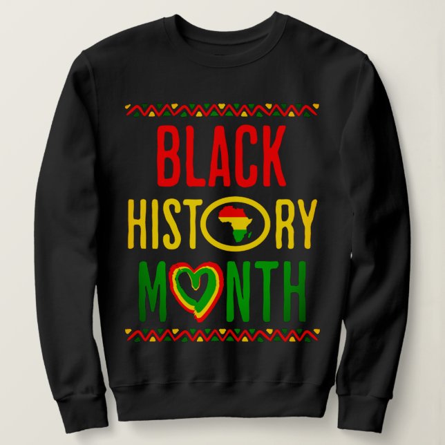 Moletom Mês Negro, Décimo Junho, Mês da História Negra (Frente do Design)
