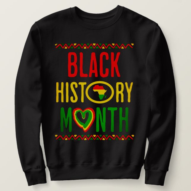 Moletom Mês Negro, Décimo Junho, Mês da História Negra (Frente do Design)