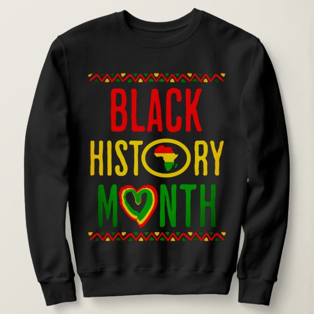Moletom Mês Negro, Juneteenth, Mês da História Negra (Frente do Design)