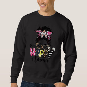 Moletom Messy Bun Bunny One Hoppy Amma Leopard Happy Easte
