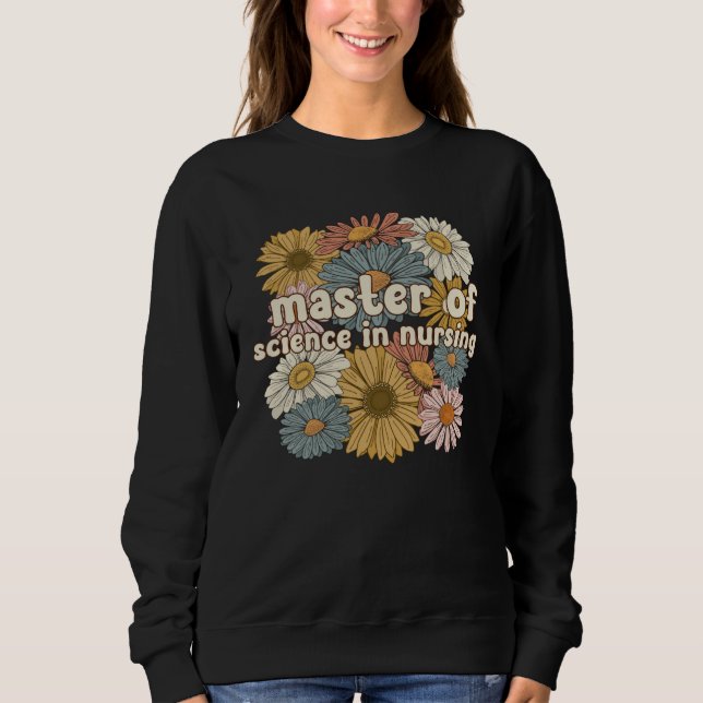 Moletom Mestre Groovy Em Enfermagem Flores (Frente)