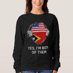 Moletom Metade Americano Metade Timorense EUA Bandeira Tim