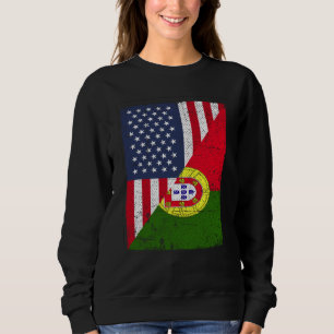 Moletom Metade da bandeira dos EUA metade da bandeira de P