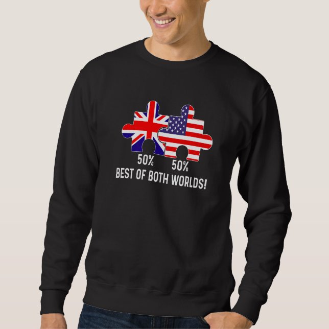 Moletom Metade do mapa americano de bandeira britânica com (Frente)