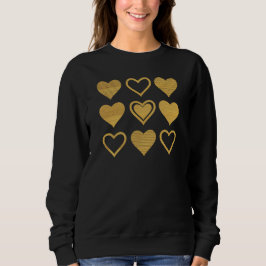 Moletom Metallic Gold Accent Hearts Valentine’s Gift