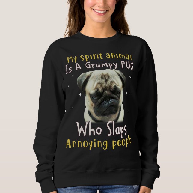 Moletom Meu Animal Espírito É Um Pug Grumpy (Frente)