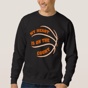Moletom Meu Coração Está No Jogador De Basquete Da Corte