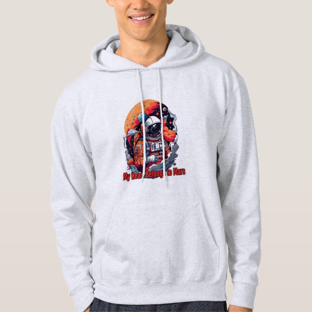 Moletom Meu Coração Pertence a Marte - Camisa-T do Astrona (Frente)