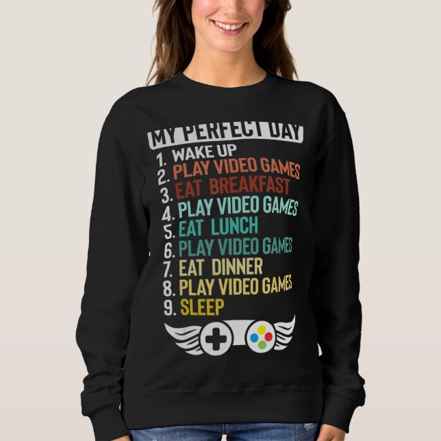 Moletom Meu Dia Perfeito Video games Um Jogo De Vídeo Engr (Frente)