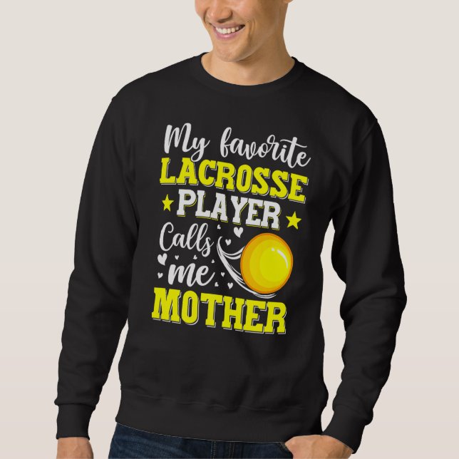 Moletom Meu Jogador de Lacrosse Favorito Me Chama Mãe (Frente)