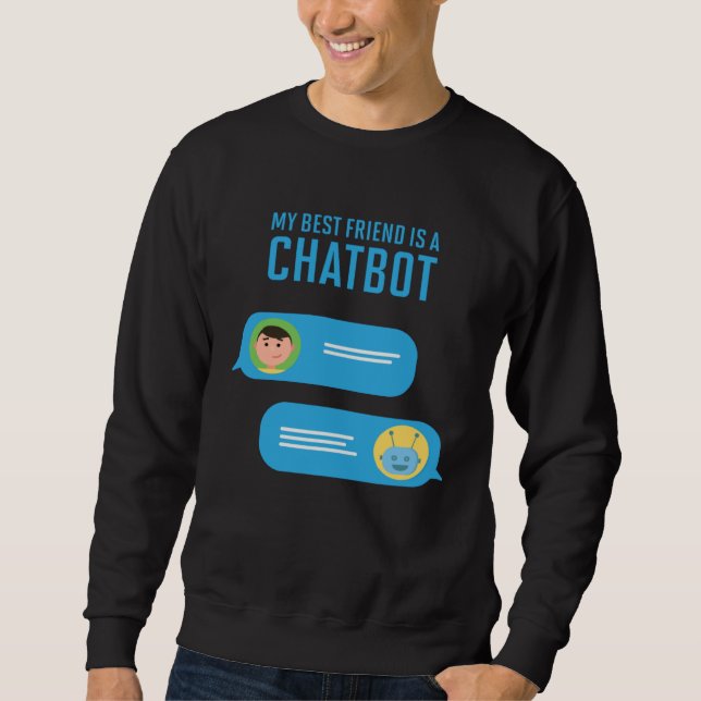 Moletom Meu Melhor Amigo é uma Inteligência Artificial Cha (Frente)
