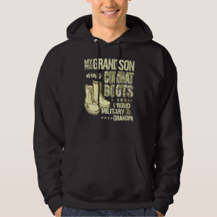 Moletom Meu neto Veste Botas de Combate Orgulhoso