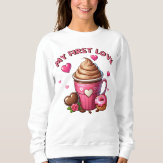 Moletom Meu Primeiro Cupcake De Amor E Café