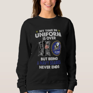 Moletom Meu Tempo Uniforme Acabou Mas Sendo Um Navy Seabee