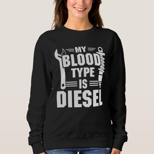 Moletom Meu tipo sanguíneo é mecânico diesel (Frente)