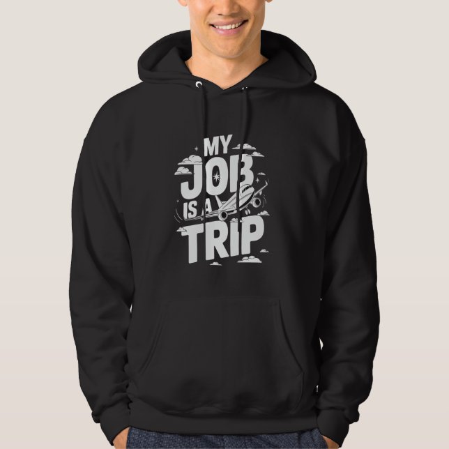 Moletom Meu Trabalho É Uma Viagem Fofa Comissária de Bordo (Frente)