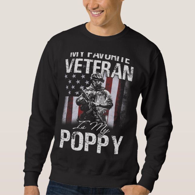 Moletom Meu Veterano Favorito É Minha Bandeira Da Poppy Us (Frente)