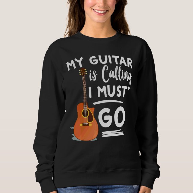 Moletom Meu violão está me chamando, eu preciso ir Guitarr (Frente)