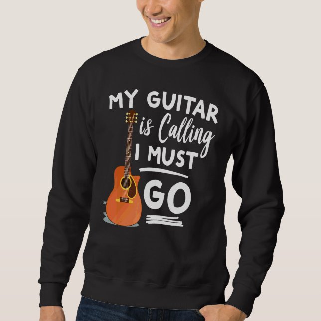 Moletom Meu violão está me chamando, eu preciso ir Guitarr (Frente)