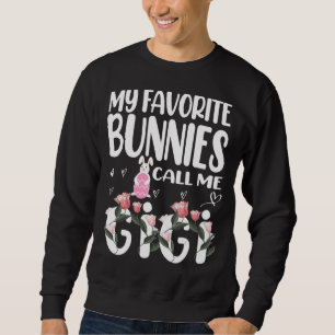 Moletom Meus Bunnies Favoritos Me Chamam Gigi Floral Gigi